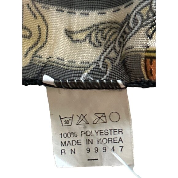 Vintage Chic Equestrian-Themed Women's Scarf 100% Polyester Made In Korea - Picture 3 of 4